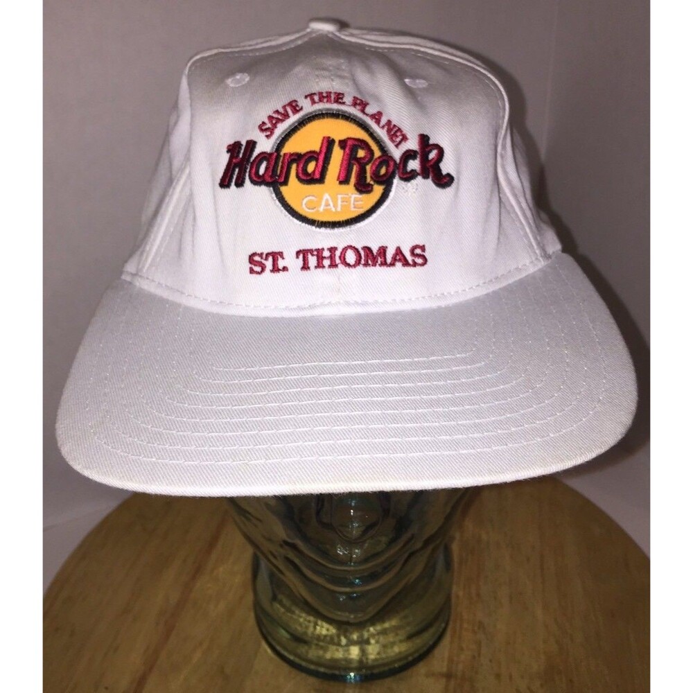 Vintage HARD ROCK CAFE Save the Planet ST. THOMAS 90s Hat Cap Snapback LOVE